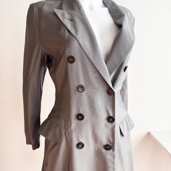 Jean Paul Gaultier Grey Double Breasted Longline Blazer S/M - Picture 4 of 8